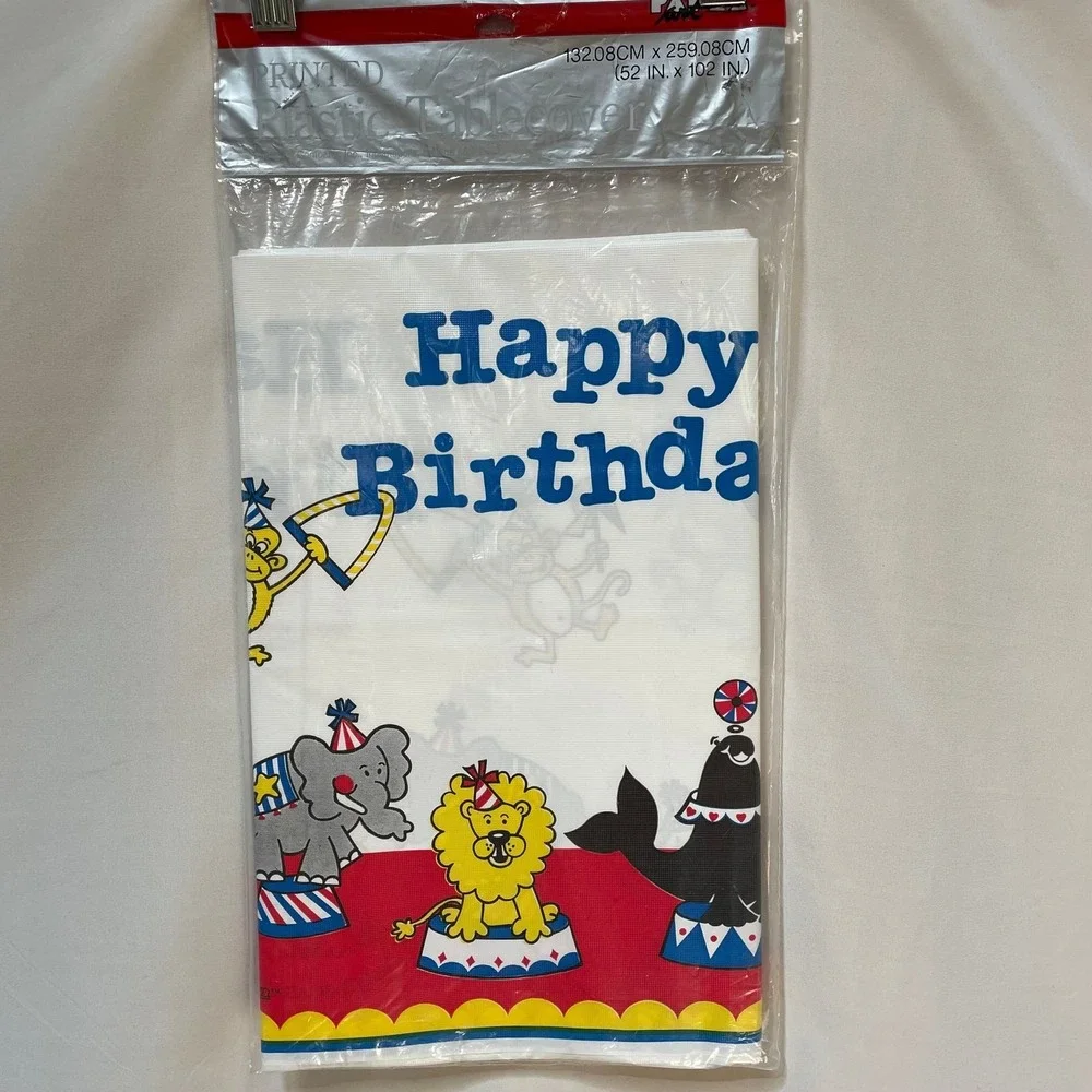 Vintage Circus‎ Theme Birthday Plastic Tablecloth Sealed